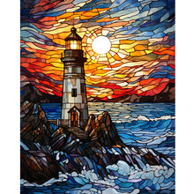 Load image into Gallery viewer, Lighthouse Glass Painting 40*50CM (canvas) Full Round Drill Diamond Painting
