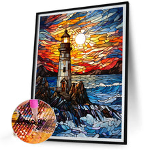 Load image into Gallery viewer, Lighthouse Glass Painting 40*50CM (canvas) Full Round Drill Diamond Painting
