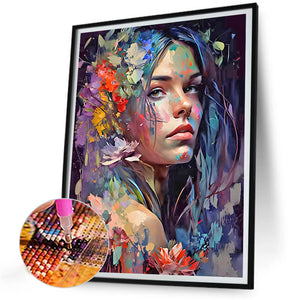 Painted Girl 30*40CM (canvas) Full Round Drill Diamond Painting