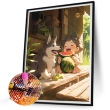 Load image into Gallery viewer, Children Eating Watermelon 40*50CM (canvas) Full Round Drill Diamond Painting
