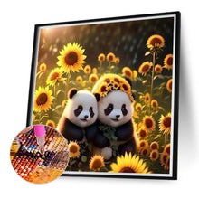 Load image into Gallery viewer, Panda In The Sunflower Field 40*40CM (canvas) Full Round Drill Diamond Painting
