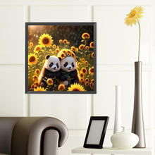 Load image into Gallery viewer, Panda In The Sunflower Field 40*40CM (canvas) Full Round Drill Diamond Painting
