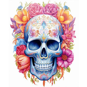 Skull 40*50CM (canvas) Full Round Drill Diamond Painting