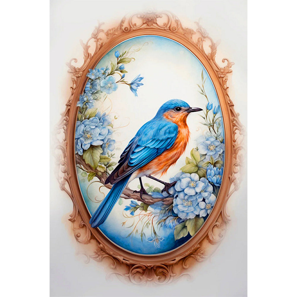 Bluebird In Front Of Painting 40*60CM (canvas) Full Round Drill Diamond Painting