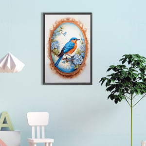 Bluebird In Front Of Painting 40*60CM (canvas) Full Round Drill Diamond Painting