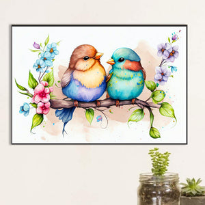 Parrot On Flower Branch 60*40CM (canvas) Full Round Drill Diamond Painting