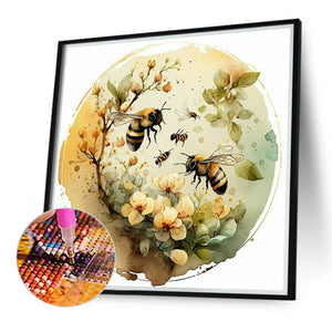 Bee 40*40CM (canvas) Full Round Drill Diamond Painting