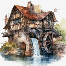 Load image into Gallery viewer, House By The River 40*40CM (canvas) Full Round Drill Diamond Painting

