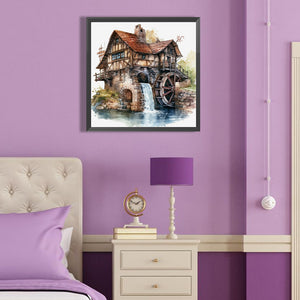 House By The River 40*40CM (canvas) Full Round Drill Diamond Painting
