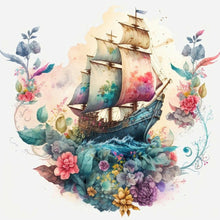 Load image into Gallery viewer, Flower Boat 40*40CM (canvas) Full Round Drill Diamond Painting
