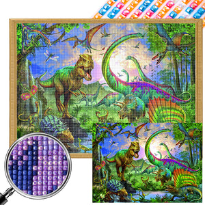 Dinosaur Paradise 55*40CM (canvas) Full Square AB Drill Diamond Painting