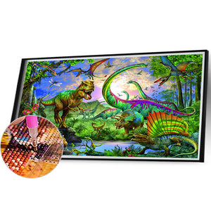 Dinosaur Paradise 55*40CM (canvas) Full Square AB Drill Diamond Painting