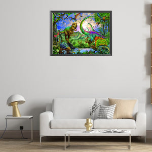 Dinosaur Paradise 55*40CM (canvas) Full Square AB Drill Diamond Painting