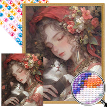 Load image into Gallery viewer, Retro Girl 40*50CM (canvas) Full Round AB Drill Diamond Painting
