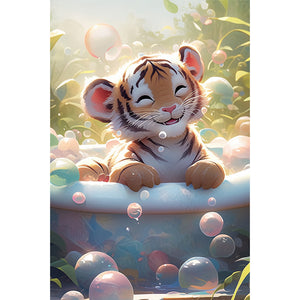 Happy Tiger 40*60CM (canvas) Full Square Drill Diamond Painting