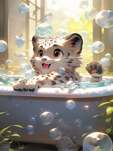 Bubbles And White Tiger 40*60CM (canvas) Full Square Drill Diamond Painting