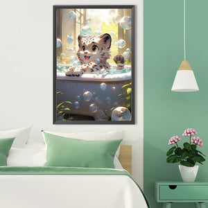 Bubbles And White Tiger 40*60CM (canvas) Full Square Drill Diamond Painting