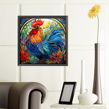 Load image into Gallery viewer, Rooster Glass Painting 40*40CM (canvas) Full Round Drill Diamond Painting
