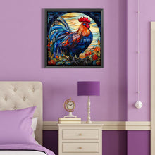 Load image into Gallery viewer, Rooster Glass Painting 40*40CM (canvas) Full Round Drill Diamond Painting
