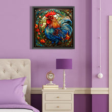 Load image into Gallery viewer, Rooster Glass Painting 40*40CM (canvas) Full Round Drill Diamond Painting
