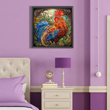 Load image into Gallery viewer, Rooster Glass Painting 40*40CM (canvas) Full Round Drill Diamond Painting
