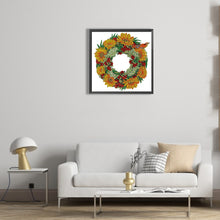 Load image into Gallery viewer, Sunflower Wreath 30*30CM (canvas) Partial Special-Shaped Drill Diamond Painting
