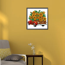 Load image into Gallery viewer, Sunflower Vintage Car 30*30CM (canvas) Partial Special-Shaped Drill Diamond Painting
