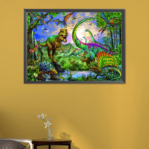 Dinosaur Paradise 55*40CM (canvas) Full Round AB Drill Diamond Painting