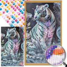 Load image into Gallery viewer, White Tiger 40*70CM (canvas) Full Round AB Drill Diamond Painting
