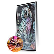 Load image into Gallery viewer, White Tiger 40*70CM (canvas) Full Round AB Drill Diamond Painting
