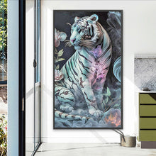 Load image into Gallery viewer, White Tiger 40*70CM (canvas) Full Round AB Drill Diamond Painting
