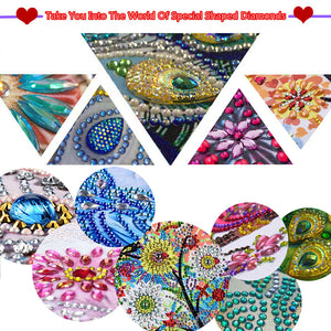 Rainbow Flowers 30*30CM (canvas) Partial Special-Shaped Drill Diamond Painting