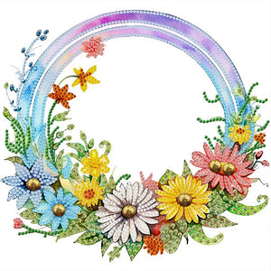 Rainbow Flowers 30*30CM (canvas) Partial Special-Shaped Drill Diamond Painting