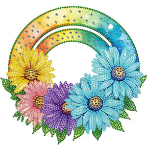 Rainbow Flowers 30*30CM (canvas) Partial Special-Shaped Drill Diamond Painting