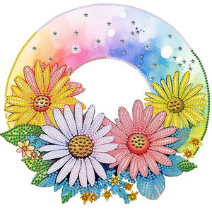 Rainbow Flowers 30*30CM (canvas) Partial Special-Shaped Drill Diamond Painting