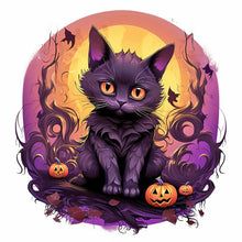 Load image into Gallery viewer, Halloween Black Cat 40*40CM (canvas) Full Round Drill Diamond Painting
