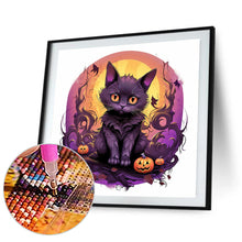 Load image into Gallery viewer, Halloween Black Cat 40*40CM (canvas) Full Round Drill Diamond Painting
