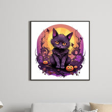 Load image into Gallery viewer, Halloween Black Cat 40*40CM (canvas) Full Round Drill Diamond Painting
