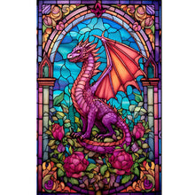 Load image into Gallery viewer, Windowsill Glass Flying Dragon 40*60CM (canvas) Full Round Drill Diamond Painting
