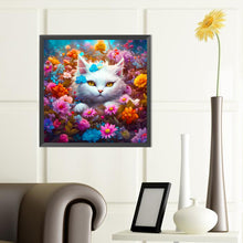 Load image into Gallery viewer, Cat In The Flowers 40*40CM (canvas) Full Round Drill Diamond Painting
