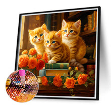 Load image into Gallery viewer, Three Cats 40*40CM (canvas) Full Round Drill Diamond Painting
