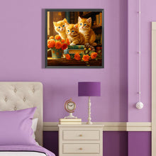 Load image into Gallery viewer, Three Cats 40*40CM (canvas) Full Round Drill Diamond Painting
