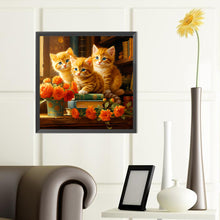 Load image into Gallery viewer, Three Cats 40*40CM (canvas) Full Round Drill Diamond Painting
