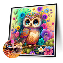 Load image into Gallery viewer, Owl On Colorful Background 40*40CM (canvas) Full Round Drill Diamond Painting
