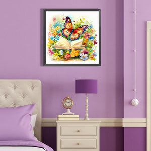 Butterfly Reading 40*40CM (canvas) Full Round Drill Diamond Painting