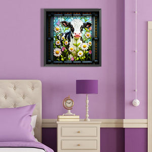 Dairy Cow 40*40CM (canvas) Full Round Drill Diamond Painting