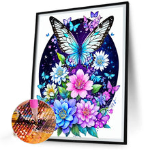 Load image into Gallery viewer, Butterfly On Flower 40*50CM (canvas) Full Round Drill Diamond Painting
