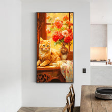 Load image into Gallery viewer, Orange Cat Next To Vase 40*70CM (canvas) Full Round Drill Diamond Painting
