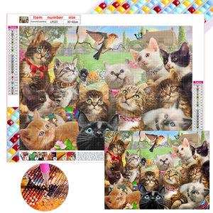 Cat Party 40*30CM (canvas) Full Square Drill Diamond Painting