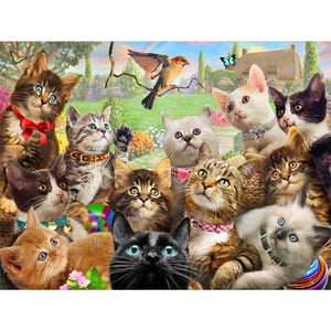 Cat Party 40*30CM (canvas) Full Square Drill Diamond Painting